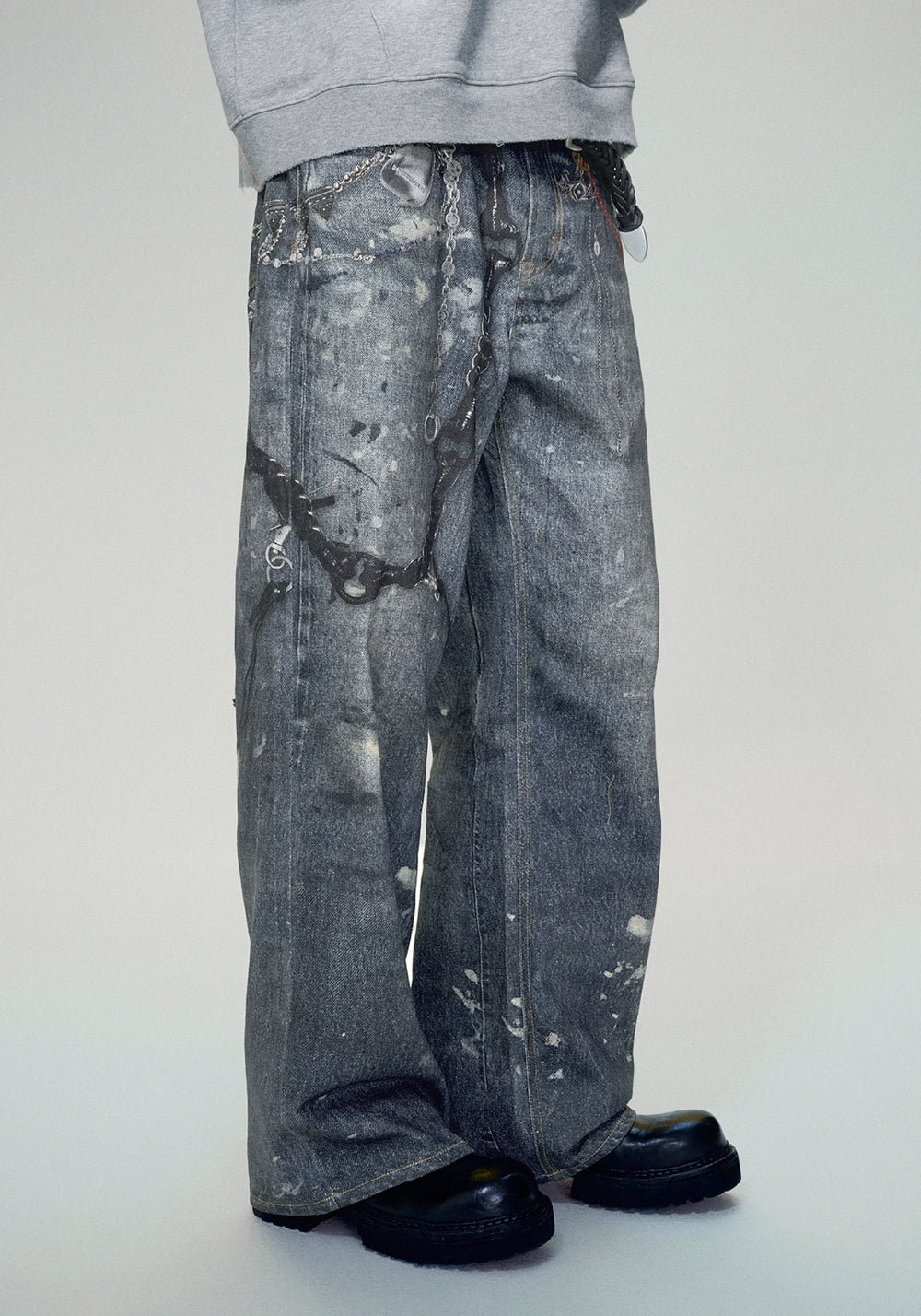 HAONANHUANG丨1981M Baggy Chain Jeans – Digital Print - PSYLOS 1, HAONANHUANG丨1981M Baggy Chain Jeans – Digital Print, Jeans, HAONANHUANG, PSYLOS 1